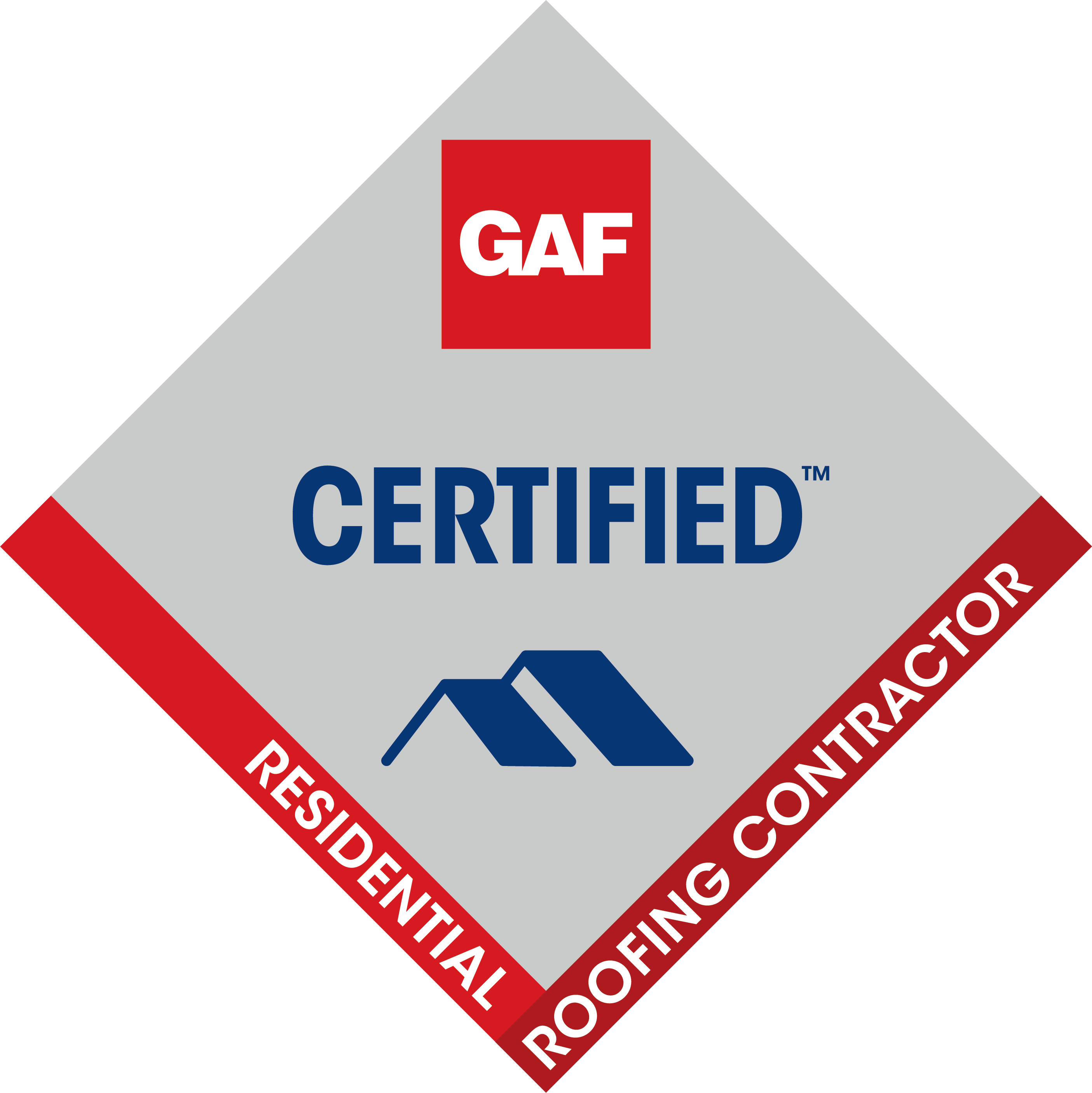 GAF certified roofing contractor badge